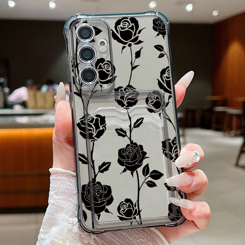 Wallets - Capa Carteira com Padrão de Rosa