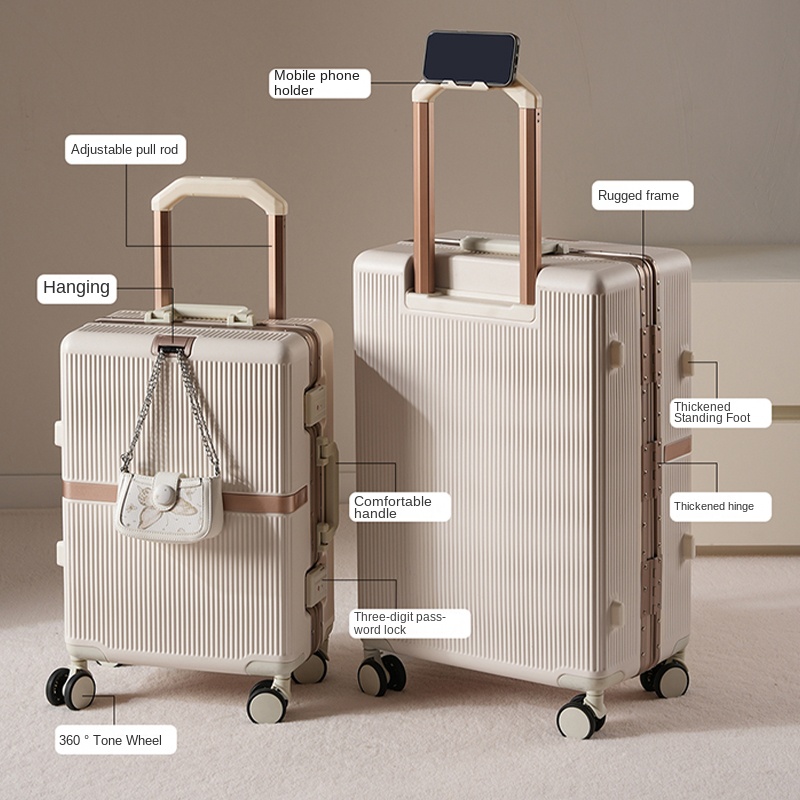 Nova Mala de Viagem 2026 com E - Aluminum Frame Carry On Luggage avaliação e preço